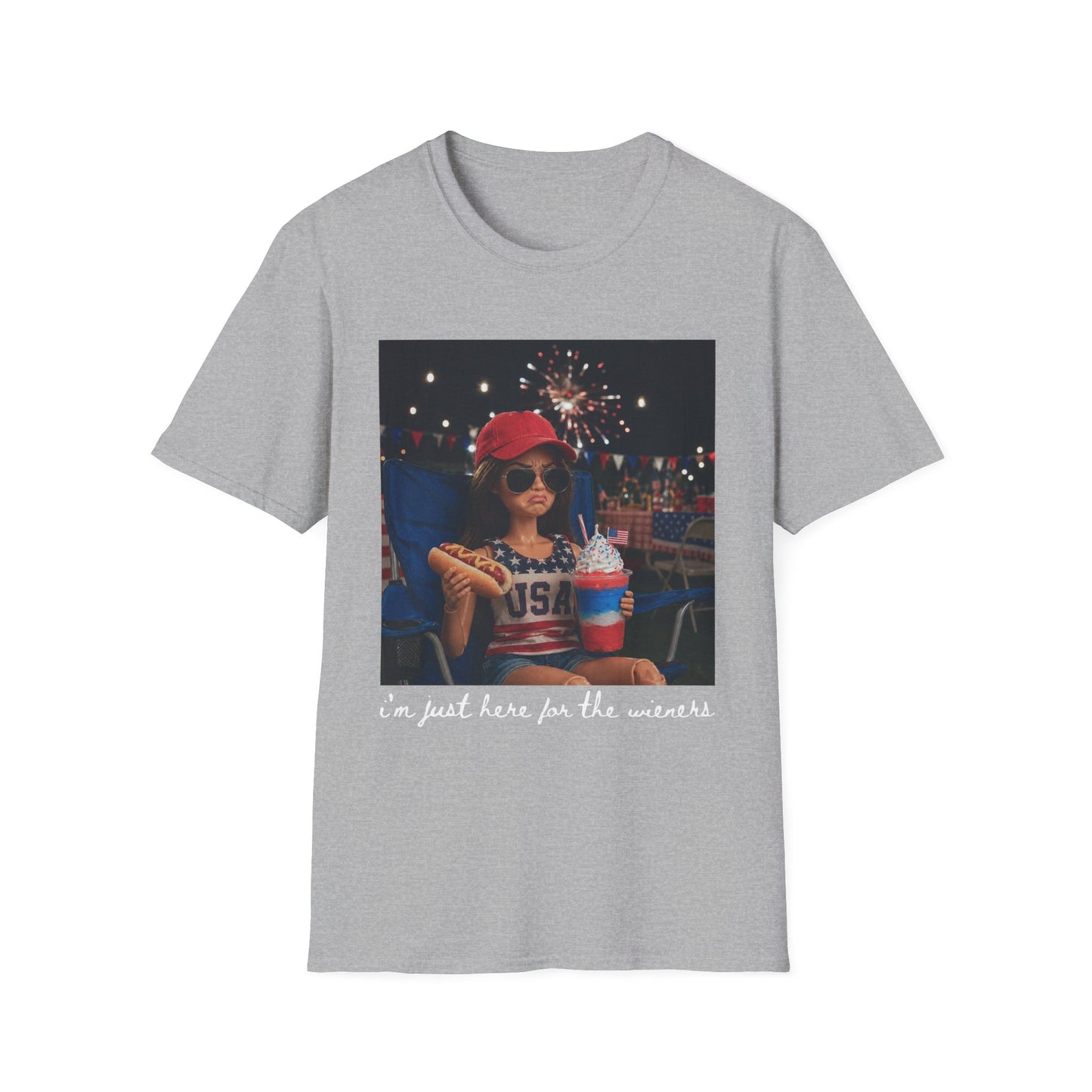 Fourth of July Vibes T-Shirt — "I'm Just Here for the Wieners"