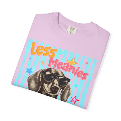 "Less Meanies, More Weenies" Cute Retro Dog T-Shirt