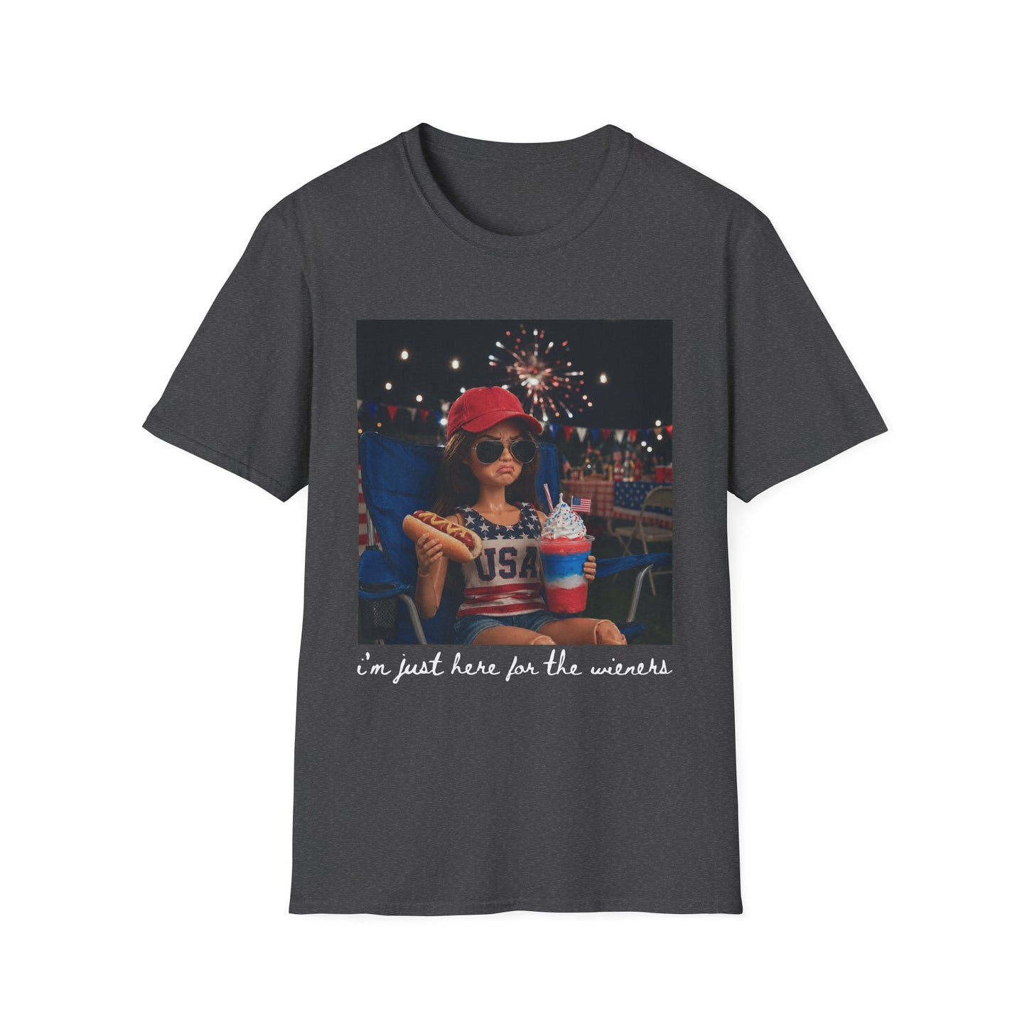 Fourth of July Vibes T-Shirt — "I'm Just Here for the Wieners"