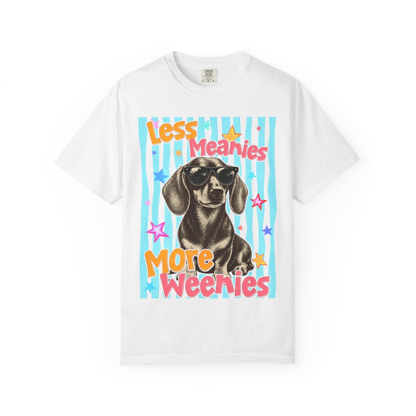 "Less Meanies, More Weenies" Cute Retro Dog T-Shirt