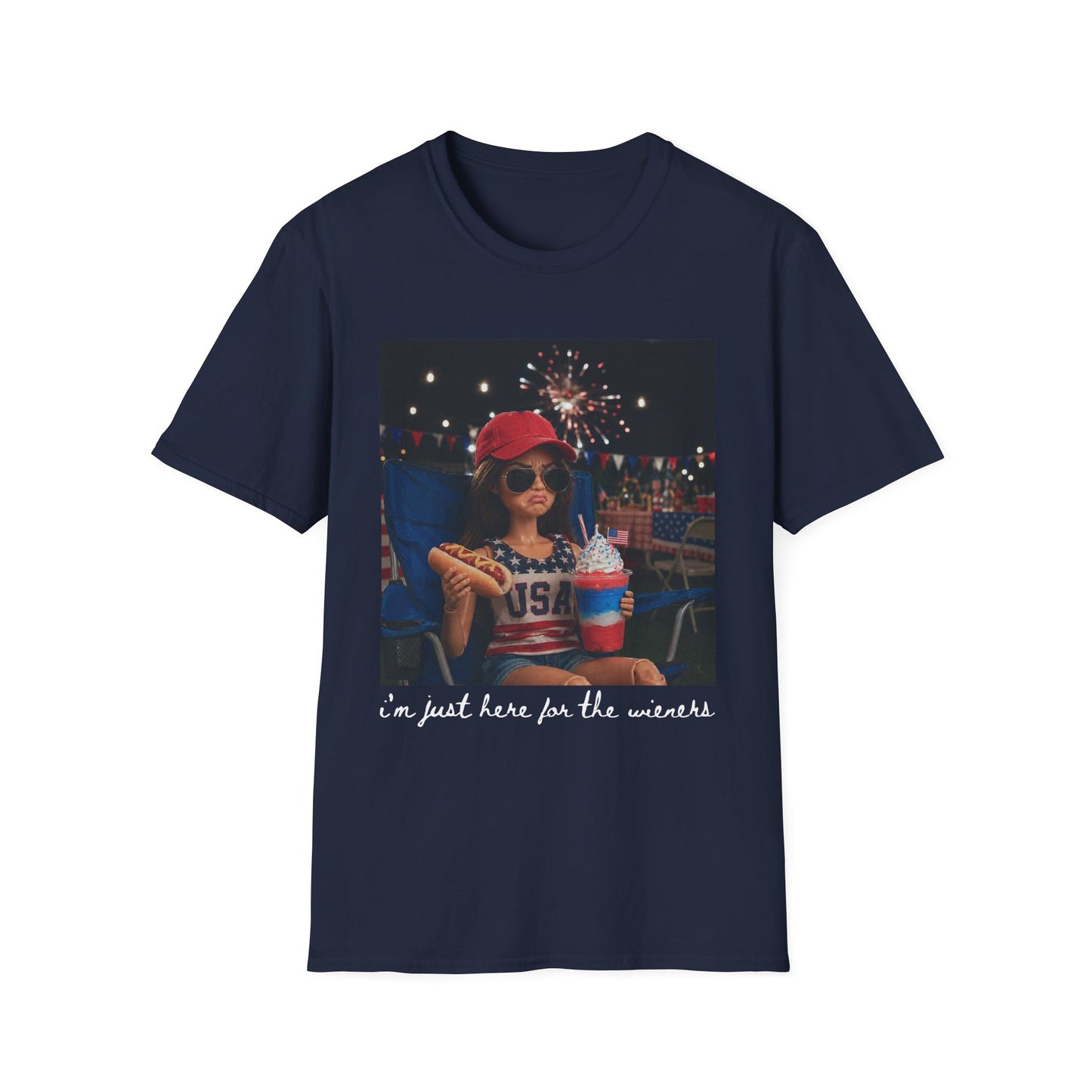 Fourth of July Vibes T-Shirt — "I'm Just Here for the Wieners"