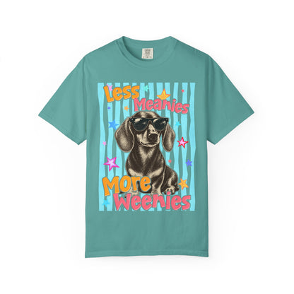 "Less Meanies, More Weenies" Cute Retro Dog T-Shirt