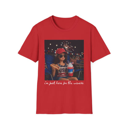 Fourth of July Vibes T-Shirt — "I'm Just Here for the Wieners"