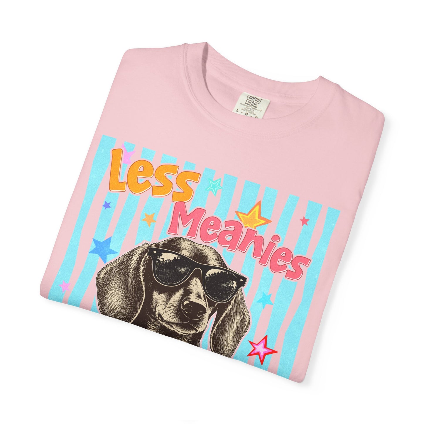 "Less Meanies, More Weenies" Cute Retro Dog T-Shirt